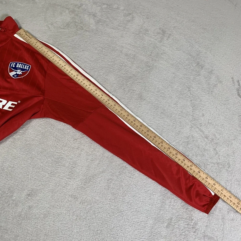 FC Dallas Shirt Mens Medium Red MLS Soccer Adidas ClimaCool Training 1/4 Zip